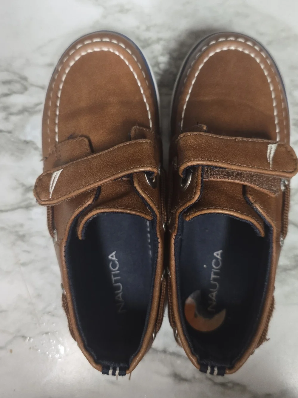 Nautica Kids Brown Moccasin-Style Velcro Shoes